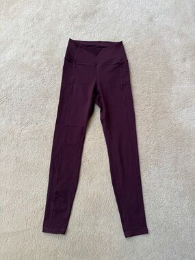 High-Waist Ankle Leggings in Deep Plum